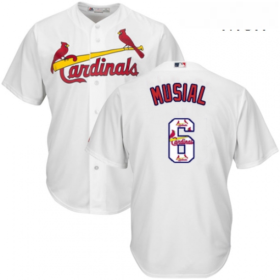 Mens Majestic St Louis Cardinals 6 Stan Musial Authentic White T