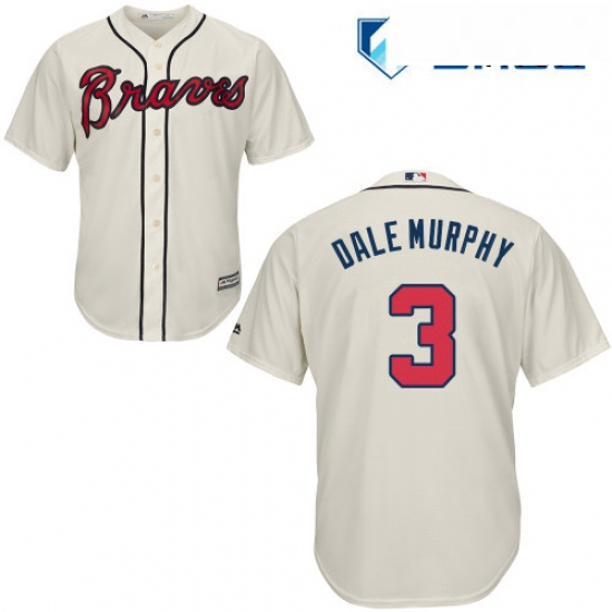 Mens Majestic Atlanta Braves 3 Dale Murphy Replica Cream Alterna