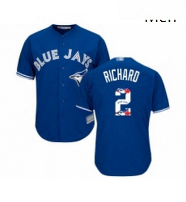 Mens Toronto Blue Jays 2 Clayton Richard Authentic Blue Team Logo Fashion Baseball Jersey