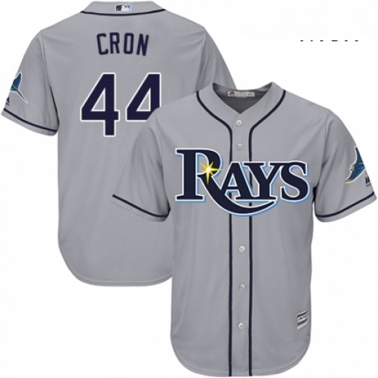 Mens Majestic Tampa Bay Rays 44 C J Cron Replica Grey Road Cool Base MLB Jersey