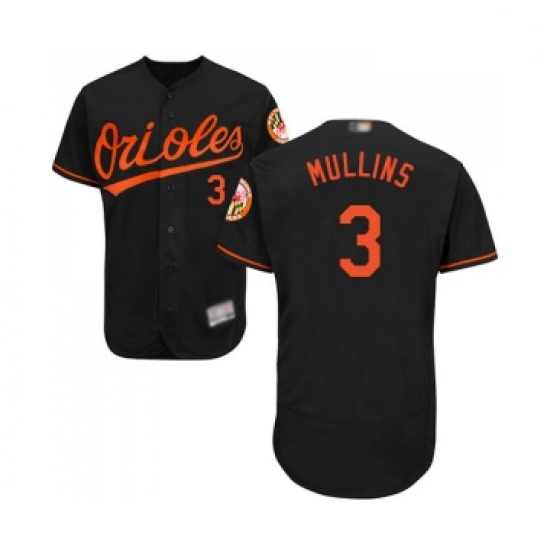 Mens Baltimore Orioles 3 Cedric Mullins Black Alternate Flex Base Authentic Collection Baseball Jers