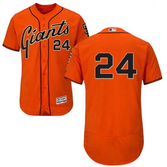 Mens Majestic San Francisco Giants 24 Willie Mays Orange Alternate Flex Base Authentic Collection ML