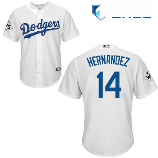 Mens Majestic Los Angeles Dodgers 14 Enrique Hernandez Replica W