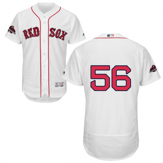 Mens Majestic Boston Red Sox 56 Joe Kelly White Home Flex Base Authentic Collection 2018 World Serie