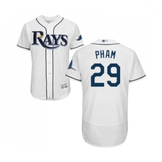 Mens Tampa Bay Rays 29 Tommy Pham Home White Home Flex Base Auth