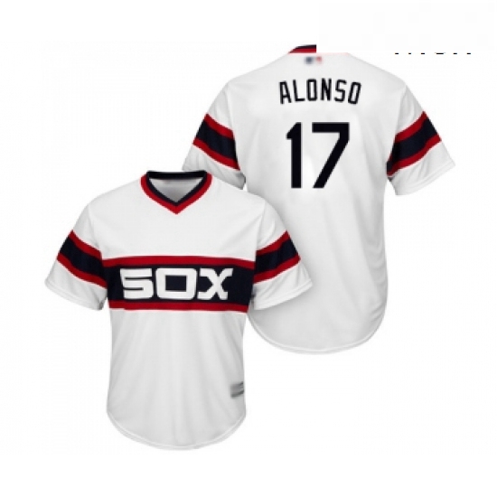 Mens Chicago White Sox 17 Yonder Alonso Replica White 2013 Alter