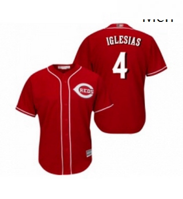 Mens Cincinnati Reds 4 Jose Iglesias Replica Red Alternate Cool Base Baseball Jersey