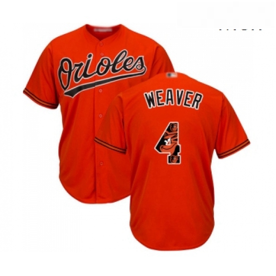 Mens Baltimore Orioles 4 Earl Weaver Authentic Orange Team Logo Fashion Cool Base Baseball Jersey