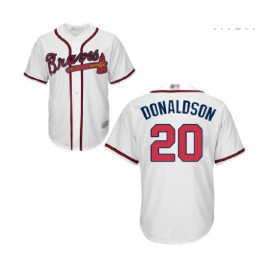 Mens Atlanta Braves 20 Josh Donaldson Replica White Home Cool Base Baseball Jersey