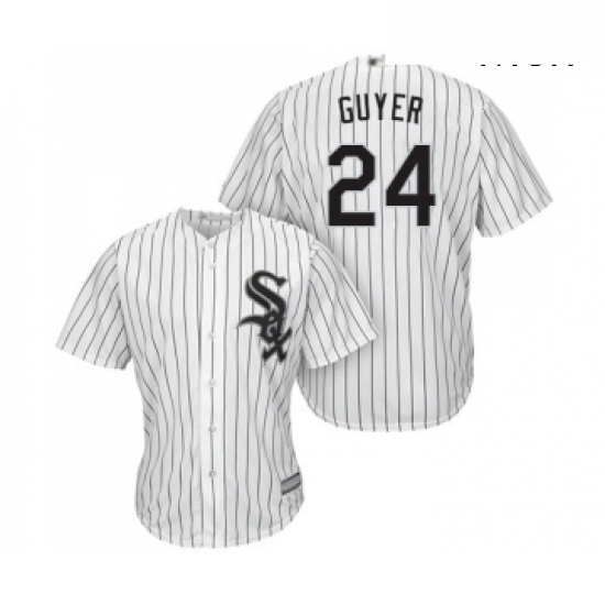 Mens Chicago White Sox 24 Brandon Guyer Replica White Home Cool Base Baseball Jersey