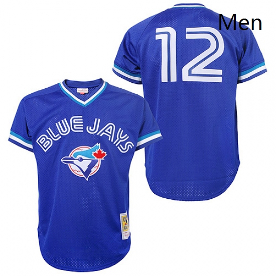 Mens Mitchell and Ness Toronto Blue Jays 12 Roberto Alomar Repli