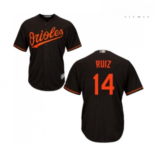 Mens Baltimore Orioles 14 Rio Ruiz Replica Black Alternate Cool Base Baseball Jersey