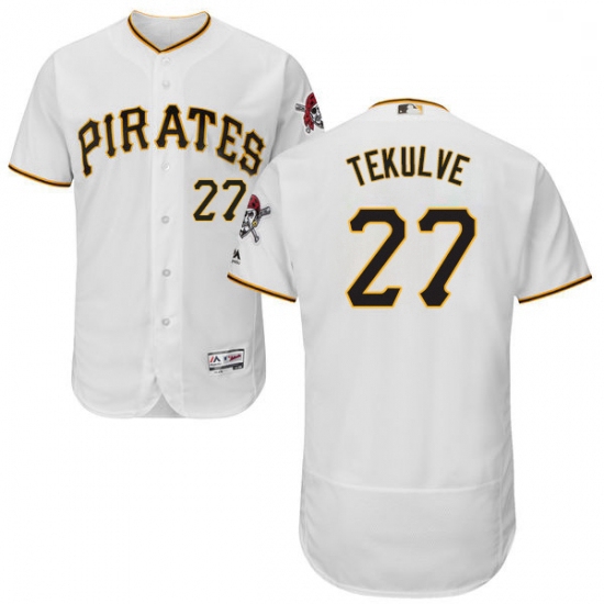 Mens Majestic Pittsburgh Pirates 27 Kent Tekulve White Home Flex