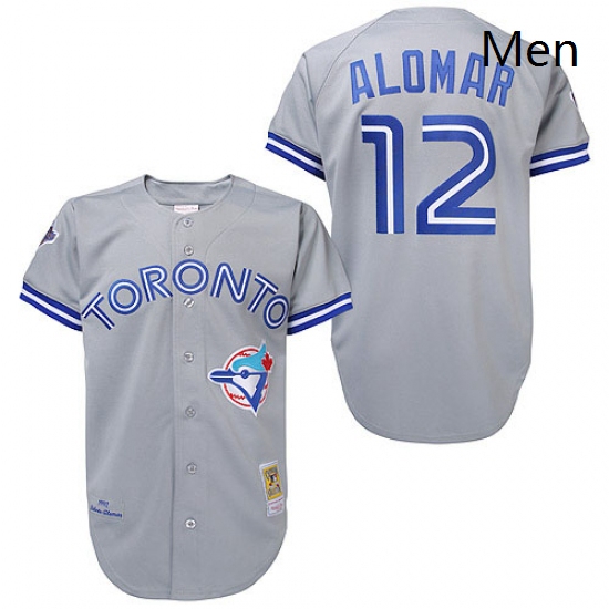 Mens Mitchell and Ness Toronto Blue Jays 12 Roberto Alomar Repli