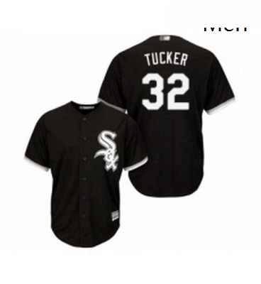 Mens Chicago White Sox 32 Preston Tucker Replica Black Alternate Home Cool Base Baseball Jersey