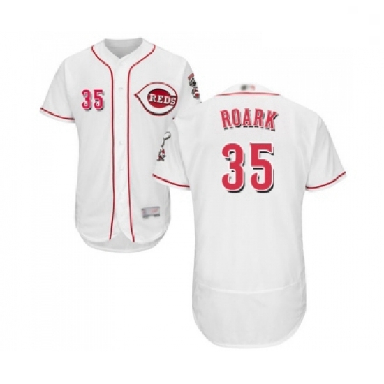 Mens Cincinnati Reds 35 Tanner Roark White Home Flex Base Authen