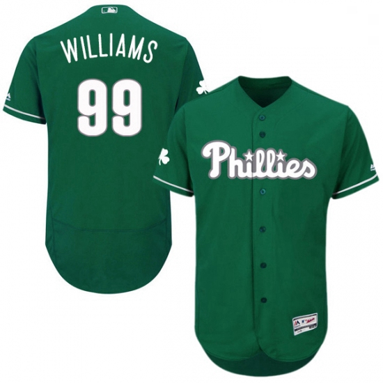 Mens Majestic Philadelphia Phillies 99 Mitch Williams Green Celt