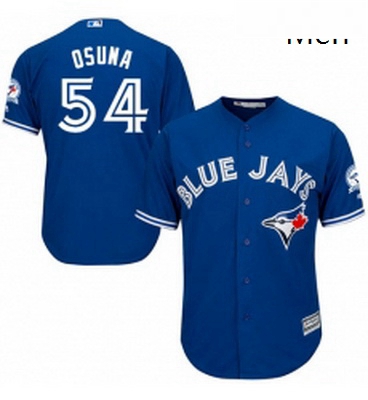 Mens Majestic Toronto Blue Jays 54 Roberto Osuna Replica Blue Alternate 40th Anniversary Patch MLB J