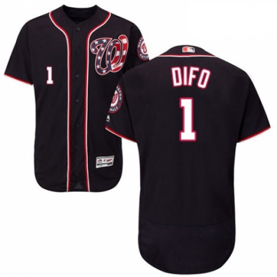 Mens Majestic Washington Nationals 1 Wilmer Difo Navy Blue Alter