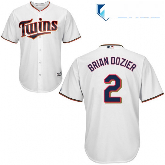 Mens Majestic Minnesota Twins 2 Brian Dozier Replica White Home 