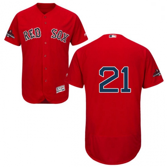 Mens Majestic Boston Red Sox 21 Roger Clemens Red Alternate Flex