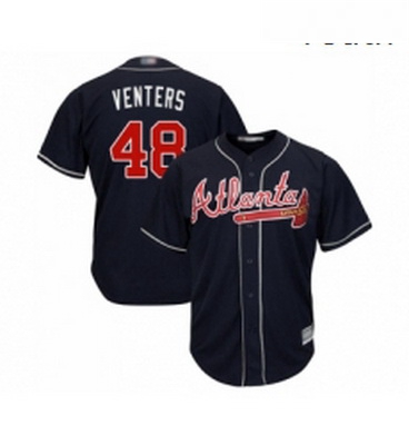 Youth Atlanta Braves 48 Jonny Venters Replica Blue Alternate Road Cool Base Baseball Jersey