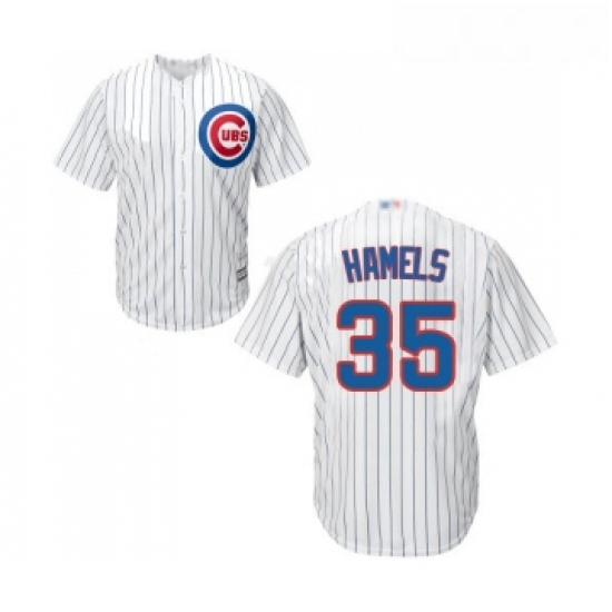 Youth Chicago Cubs 35 Cole Hamels Authentic White Home Cool Base Baseball Jersey