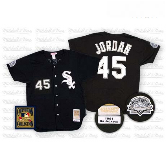 Mens Mitchell and Ness Chicago White Sox 45 Michael Jordan Authentic Black Throwback MLB Jersey