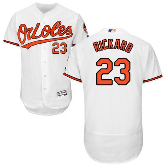 Mens Majestic Baltimore Orioles 23 Joey Rickard White Home Flex Base Authentic Collection MLB Jersey