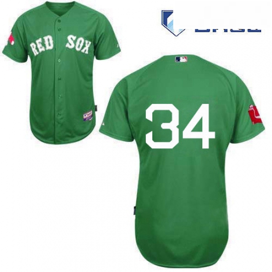 Mens Majestic Boston Red Sox 34 David Ortiz Authentic Green Cool Base MLB Jersey