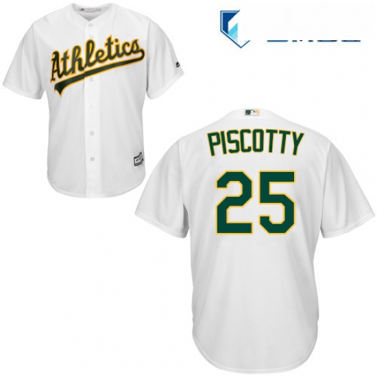 Mens Majestic Oakland Athletics 25 Stephen Piscotty Replica White Home Cool Base MLB Jersey