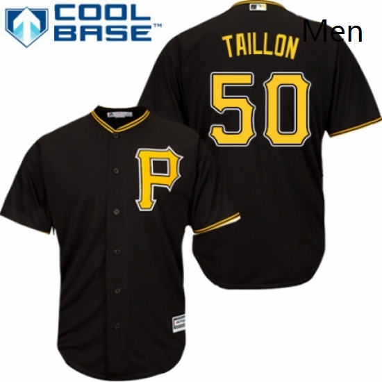 Mens Majestic Pittsburgh Pirates 50 Jameson Taillon Replica Black Alternate Cool Base MLB Jersey