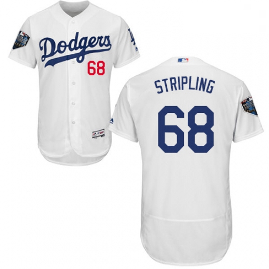 Mens Majestic Los Angeles Dodgers 68 Ross Stripling White Home Flex Base Authentic Collection 2018 W