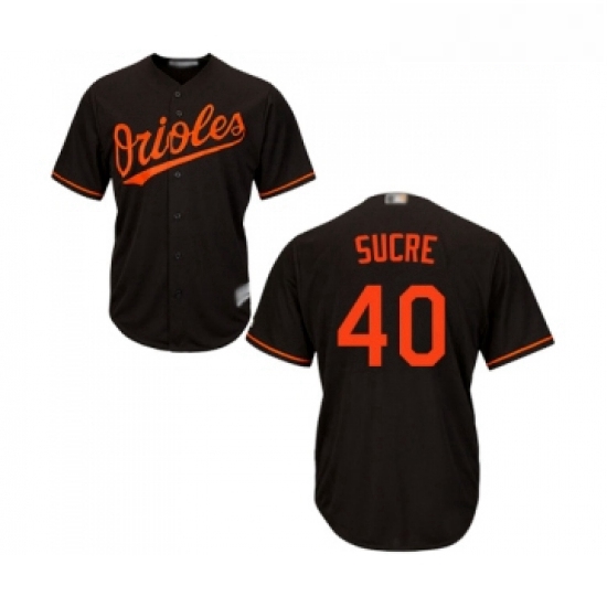 Youth Baltimore Orioles 40 Jesus Sucre Replica Black Alternate Cool Base Baseball Jersey