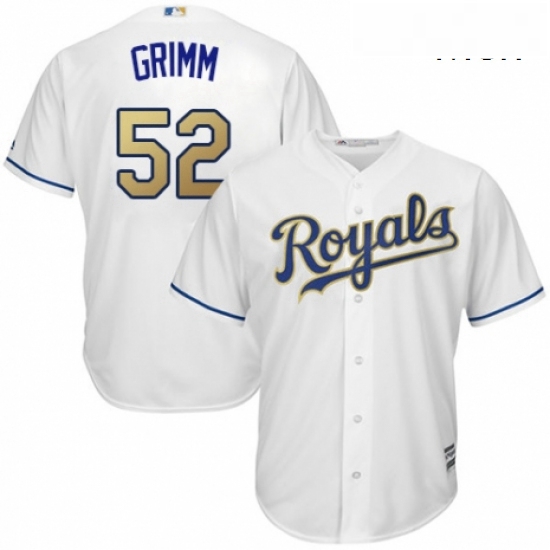 Mens Majestic Kansas City Royals 52 Justin Grimm Replica White Home Cool Base MLB Jersey