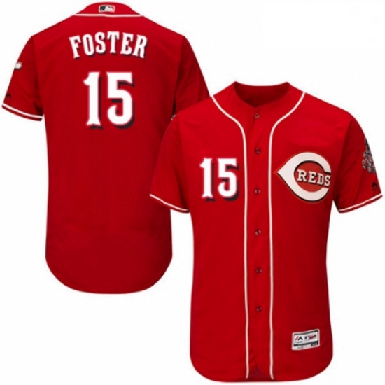 Mens Majestic Cincinnati Reds 15 George Foster Red Alternate Flex Base Authentic Collection MLB Jers