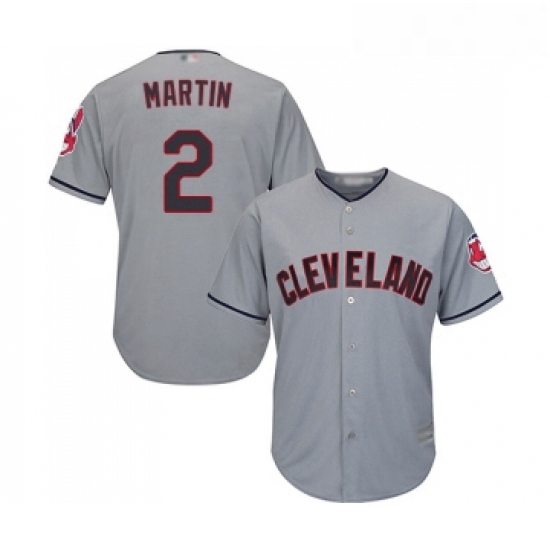 Youth Cleveland Indians 2 Leonys Martin Replica Grey Road Cool Base Baseball Jersey