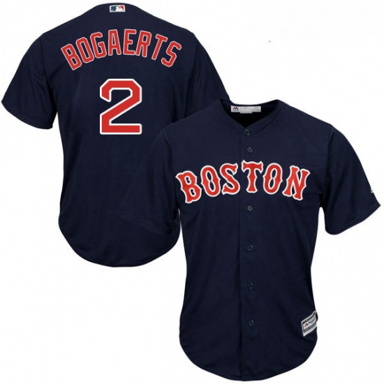 Youth Majestic Boston Red Sox 2 Xander Bogaerts Replica Navy Blue Alternate Road Cool Base MLB Jerse