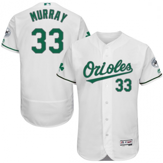 Mens Majestic Baltimore Orioles 33 Eddie Murray White Celtic Flexbase Authentic Collection MLB Jerse