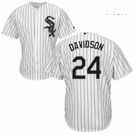 Mens Majestic Chicago White Sox 24 Matt Davidson Replica White Home Cool Base MLB Jersey