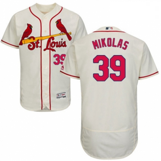 Mens Majestic St Louis Cardinals 39 Miles Mikolas Cream Alternate Flex Base Authentic Collection MLB