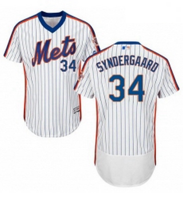 Mens Majestic New York Mets 34 Noah Syndergaard White Alternate Flex Base Authentic Collection MLB J