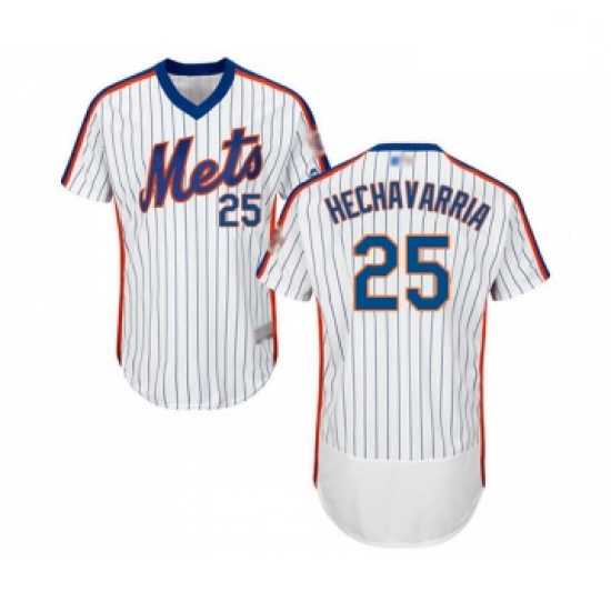 Mens New York Mets 25 Adeiny Hechavarria White Alternate Flex Base Authentic Collection Baseball Jer