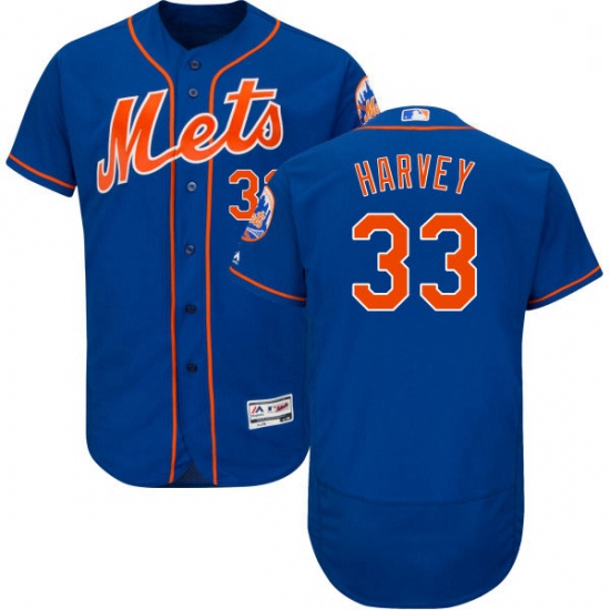 Mens Majestic New York Mets 33 Matt Harvey Royal Blue Alternate Flex Base Authentic Collection MLB J