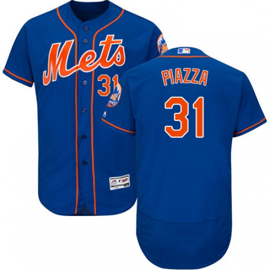 Mens Majestic New York Mets 31 Mike Piazza Royal Blue Alternate Flex Base Authentic Collection MLB J