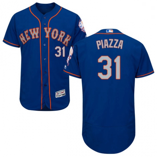 Mens Majestic New York Mets 31 Mike Piazza RoyalGray Alternate Flex Base Authentic Collection MLB Je