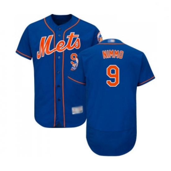 Mens New York Mets 9 Brandon Nimmo Royal Blue Alternate Flex Base Authentic Collection Baseball Jers