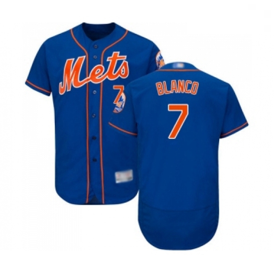 Mens New York Mets 7 Gregor Blanco Royal Blue Alternate Flex Base Authentic Collection Baseball Jers