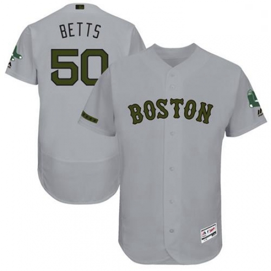 Mens Majestic Boston Red Sox 50 Mookie Betts Grey Flexbase Authentic Collection MLB Jersey