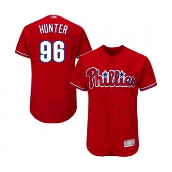 Mens Philadelphia Phillies 96 Tommy Hunter Red Alternate Flex Base Authentic Collection Baseball Jer